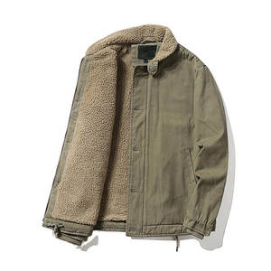 Veste d'hiver pour homme en toile chaude personnalisée pour l'extérieur, coupe-vent, doublure en polaire sherpa, douce, confortable, vêtements d'extérieur pour temps froid - Product Image 3