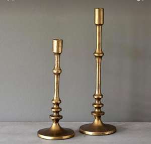 Bougeoir pilier décoratif en aluminium plaqué or pour la décoration de la table à manger et de la maison - Product Image 6