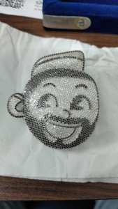 Pendentif personnalisable en argent sterling 925 fait main, design de visage de dessin animé, style hip-hop glacé pour hommes, moissanite - Product Image 5