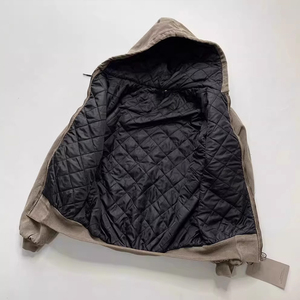 Custom Embroidered High Quality Washed Canvas Men's Bomber <b>Jacket</b> Customized Oversize Hooded Fashion Blank <b>Worker</b> Canvas <b>Jackets</b> - Product Image 2