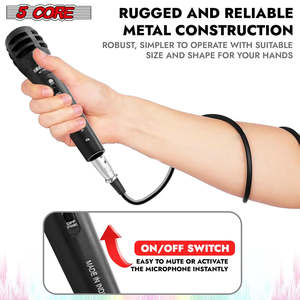 5Core XLR Microphone Dynamic <b>Mic</b> Karaoke <b>Singing</b> Studio Mics Handheld Microfono - Product Image 3
