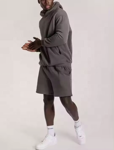 Ensemble sweat-shirt à capuche deux pièces pour hommes fournisseur OEM survêtement tricoté et respirant ensemble de streetwear fitness décontracté avec logo personnalisé - Product Image 5