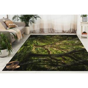 Tapis imprimé paysage d'ancien bois : lavable en machine, décoration de sol de style campagnard, tapis en chenille - Product Image 4