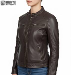 Chaqueta de cuero personalizada transpirable acolchada de cuero acolchado para mujer de invierno del mejor fabricante 2025 - Product Image 5