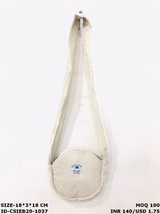 กระเป๋าคลัทช์สายเดี่ยวผ้าปอใช้ได้ทั้งชายและหญิงมีสไตล์สุดพิเศษเป็นมิตรกับสิ่งแวดล้อมอย่างยั่งยืนผ้าคอตตอนซับในลายพระจันทร์ครึ่งกล่อง - Product Image 2