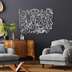 Arte de la pared de Metal abstracto elegante decoración escultura de hierro hecha a mano acento decorativo elegante para interiores de hogar y oficina - Product Image 2