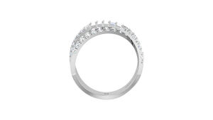 Anillo de Oro Sólido de 14K con Baño de Rodio y 66 Diamantes de Corte Brillante de 1.00 Quilates, Diseño Clásico para Mujer |   Elegante para Fiestas y Bodas - Product Image 3