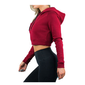 เสื้อครอปฮู้ดดี้ผู้หญิง ราคาพิเศษ เป็นมิตรกับสิ่งแวดล้อม เหมาะสำหรับฤดูหนาว คุณภาพสูง ระบายอากาศได้ดี มีโลโก้ด้านหน้า ผลิตจากผ้าฝ้ายฟลีซ 100% - Product Image 6