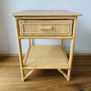 Meuble de chevet table de chevet en rotin avec tiroir table de nuit de chambre à coucher de luxe buffets prix de gros le moins cher - Product Image 5