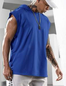 Chaleco holgado para hombre, Jersey deportivo de alta elasticidad, camiseta informal sin mangas para hombre, camiseta con capucha para hombre - Product Image 6