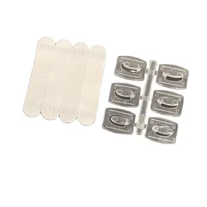 Damage-Free mini size Decoration Small clips pack of 6 Large clear cable clips and 8 strips