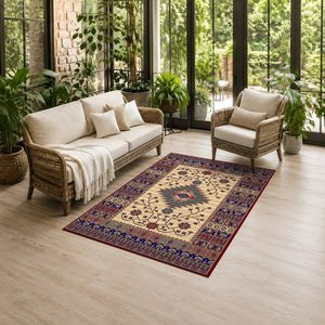 Alfombra de Área Chenille LXDP-0392 de RUGS DEPOT, Roja Borgoña, Tradicional Oriental, Impresa Digitalmente, Lavable a Máquina, Antideslizante, Venta al Por Mayor - Product Image 6