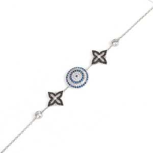 สร้อยข้อมือเงินแท้ 925 ประดับจี้รูปดาวและตาปีศาจ - Product Image 2