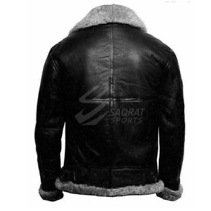High Quality <b>Shearling</b> Leather <b>Jacket</b> Customized Logo Design Winter <b>Jacket</b> Fashion Clothing <b>Shearling</b> Leather <b>Jacket</b> <b>For</b> <b>Men</b> - Product Image 3