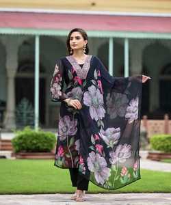 Africano Vestuário Paquistanês Salwar Kameez Mulheres Vestidos Pronto Feito Meninas Crianças Senhoras Ternos Cor Branca De Veludo Vintage - Product Image 4