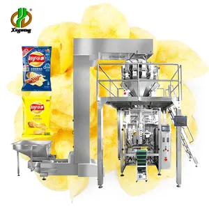 Multi head scale combination pellet food potato chips/nuts/candy pellet vffs packaging machine