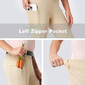 Leggings de Equitación para Mujer, Cintura con Cremallera, Suaves, Elásticos, Impermeables, Resistentes al Viento, Spandex/Poliéster - Product Image 4