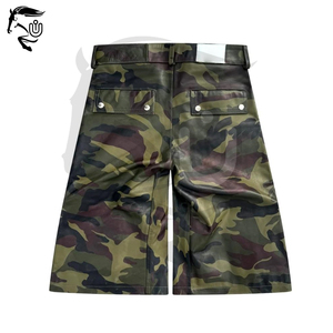 Nouveauté 2025 Shorts Cargo Utilitaires en Cuir Uni, Taille Haute, Fermeture Éclair, Respirants, Imperméables, Marque Privée, Unbridleds - Product Image 3