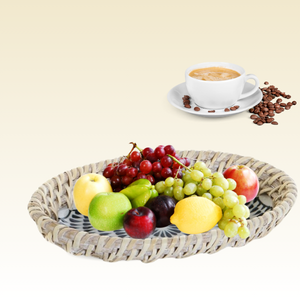 Plateau de service artisanal en rotin céramique 100 % naturel, design tendance, taille personnalisée, haute qualité, tressé à la main, écologique, fabrication vietnamienne pour la maison - Product Image 1