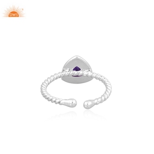 Amatista púrpura Trillion Cut Gemstone Birthstone Every Day Anillo hecho a mano Fabricante de joyería hecho a mano personalizado - Product Image 4