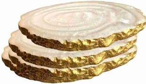 Sous-verre rond personnalisé en résine et bois fait main, modèle à motifs, art et objet de collection FAIZA CRAFT FC-732 - Product Image 2