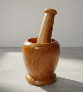 Mortier et pilon en bois massif de qualité supérieure, sculpté à la main, moulin à épices en bois naturel, broyeur manuel pour herbes, ail, masala, aux prix les plus bas - Product Image 2