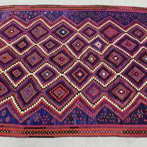 Alfombra Vintage de 4.1x7.3 pies, Alfombra Turca, Alfombra de Lana con Diseño Floral Azul - Product Image 3