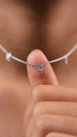 Collier élégant Avira Jewels avec diamant de laboratoire, or massif 14 carats, or blanc/jaune/rose, couleur E/F, VVS VS, certifié IGI, tendance
