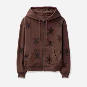 Unisex Winter Cotton Polyester <b>Fleece</b> Hoodies Custom Made <b>Black</b> Rhinestone Letter Design Digital Printing Heavyweight - Product Image 1