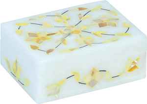 Boîte à bijoux en marbre de luxe fabriquée à la main avec MOP Work Produit à forte demande de l'Inde World Wide Supply - Product Image 4