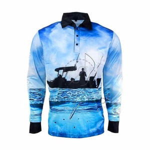 เสื้อโปโลตกปลาแบบซับลิเมชั่น UPF50+ สำหรับผู้ชาย ขายส่ง เสื้อโปโลแห้งเร็ว เสื้อโปโลตกปลาแขนยาวประสิทธิภาพสูง - Product Image 4