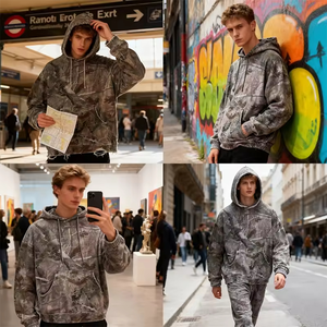 Sudadera con Capucha Unisex, Cálida, de Algodón, con Estampado Personalizado, Estilo Urbano, Sudadera con Capucha Gráfica - Product Image 6