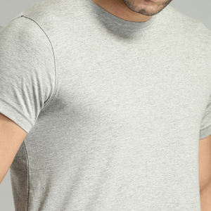 Customized 100% Cotton Men's Fleece Short Sleeve Crew T-<b>Shirts</b> Anti-Wrinkle Breathable Features for Summer High Street Sports - Product Image 3