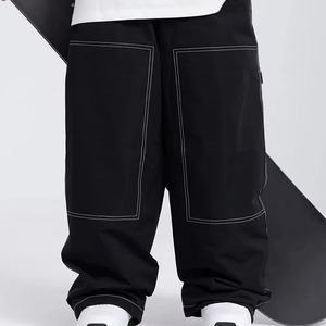 Pantalon de ski et de snowboard pour homme de haute qualité, denim -Tex 300g, extensible, imperméable, coupe ample, isolation Thinsulate - Product Image 1