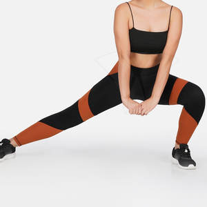 Leggings de sport en fibre de bambou et coton taille haute pour femmes Leggings d'entraînement longs en Spandex tricotés avec logo personnalisé sans couture pour l'été - Product Image 6