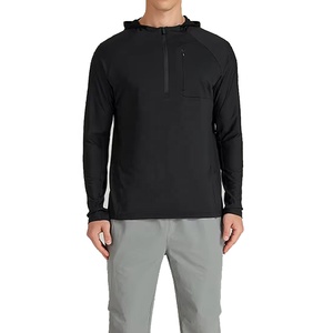 Bulk Athletic Performance Pullover Tops Custom Logo Running Tracksuit Quick Dry Gym Apparel Nylon Terry Made 1/4 <b>Zipper</b> <b>Jacket</b> - Product Image 2