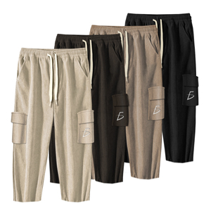 Pantaloni Cargo Termici Casual da Donna con Fodera in Sherpa, Tessuto in Corduroy Traspirante, Design Colore Autunnale, Taglia XL, Vita Media, Effetto Stropicciato - Product Image 2