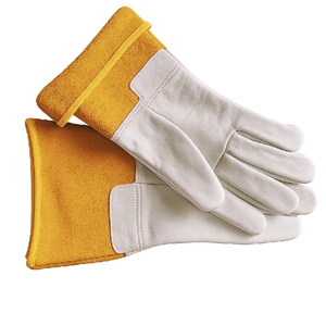 Guantes de soldadura Tig de lona de Palma de cuero para niños de trabajo de construcción resistente de fábrica - Product Image 2