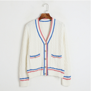 Suéter suave con colores personalizados y cárdigan de punto bordado para suéter informal de hermandad de mujeres, suéter universitario - Product Image 1