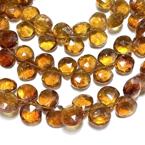 Citrine facettes coeur forme Briolette perles pierres précieuses naturelles perles en pierre fournitures de perles en gros - Product Image 3