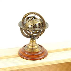 Solid brass armillary sphere with nautical compass accents great for collectors of vintage maritime themed decor pieces - Product Image 6