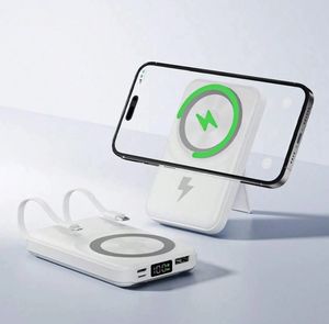 Batterie externe magnétique portable personnalisée 22,5 W 10000 mAh 5000 mAh avec support, chargeur sans fil pour téléphone - Product Image 1