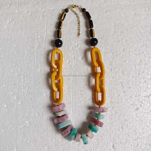 Beau collier de perles géométriques en résine acrylique collier de perles africaines pour femmes bijoux et accessoires à la mode - Product Image 2