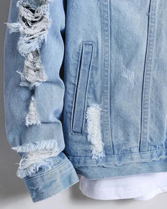 Veste en jean de nouvelle conception pour hommes, streetwear tendance, vêtements d'extérieur, douce, confortable, décontractée, 100% coton, logo sur le devant - Product Image 4