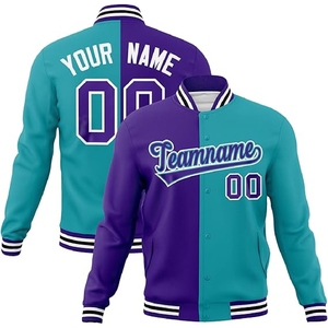 <b>Men</b> Custom and Teal Split Design Varsity <b>Jacket</b> Personalized Athletic Letterman with Custom Team Name and Number - Product Image 6