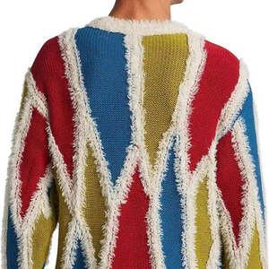 New Arrivals Oversized Long Sleeve Anti-Wrinkle Knitted Unisex Wool/Cashmere Men Winter Pullover <b>Sweater</b> with Front Logo - Product Image 4