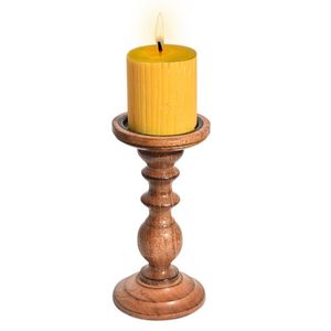 Porte-bougie en bois artisanal pour la décoration de la maison, porte-bougie en bois naturel avec finition rustique, qualité supérieure pour la décoration de table - Product Image 3