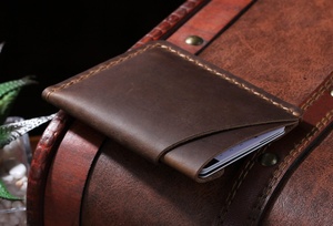 Tarjetero de Cuero Delgado, Cartera Grabada Minimalista, Bolsillo Frontal, Bloqueo RFID, Cierre de Clip, para Tarjetas de Crédito, para Hombre, LCR-0022B - Product Image 3