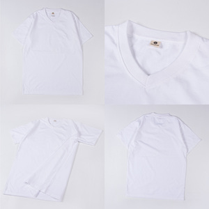 เสื้อยืดผ้าโพลีคอตตอนคอวีพิมพ์ลายตัวอักษรสีเอิร์ธโทน - Product Image 4
