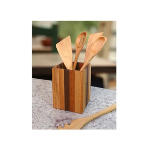 Porte-cuillère en bois bois d'acacia de haute qualité pieds en silicone antidérapants spéciaux support parfait cuisine pour la vente - Product Image 6